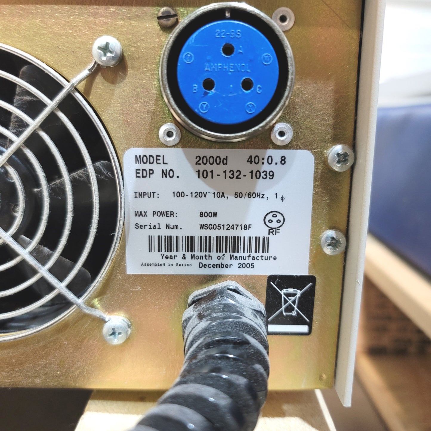 Used Branson 2000D-AED Ultrasonic Actuator W/ 2000DT Power Supply 120VAC 0.8kW 40kHz