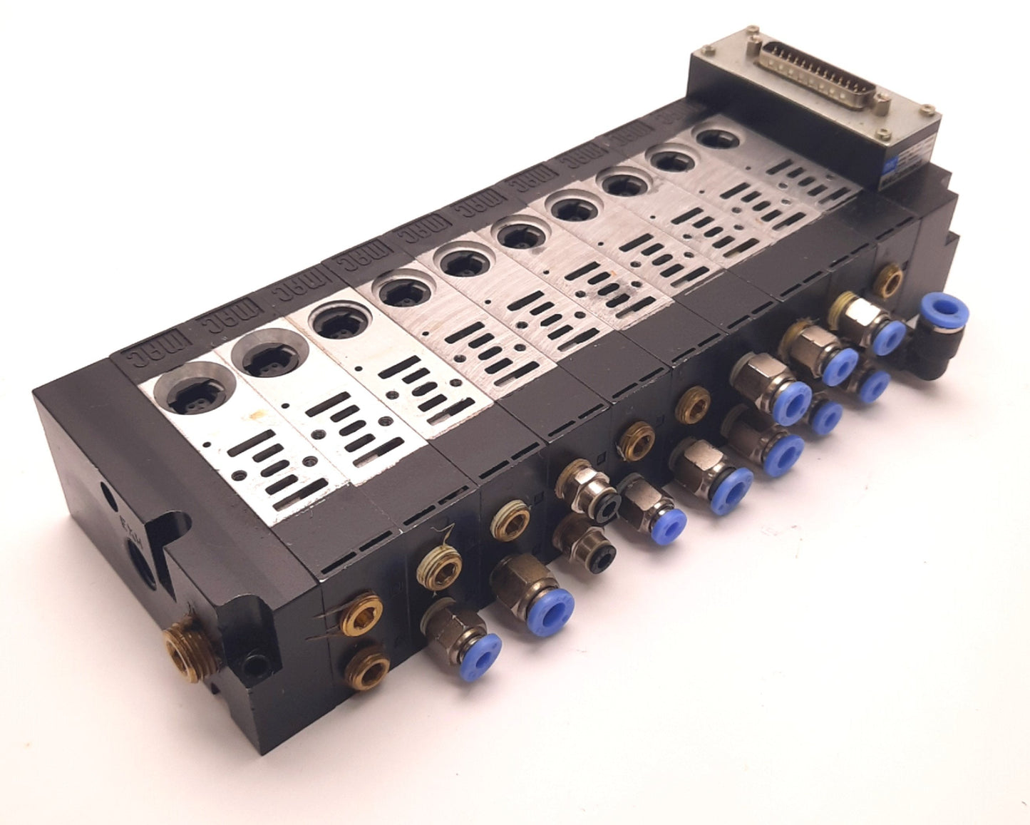 Used Mac Valves 45 Series 1705 MAConnect Manifold 10 Stations, 25 Pin D-Sub, 120 Psi