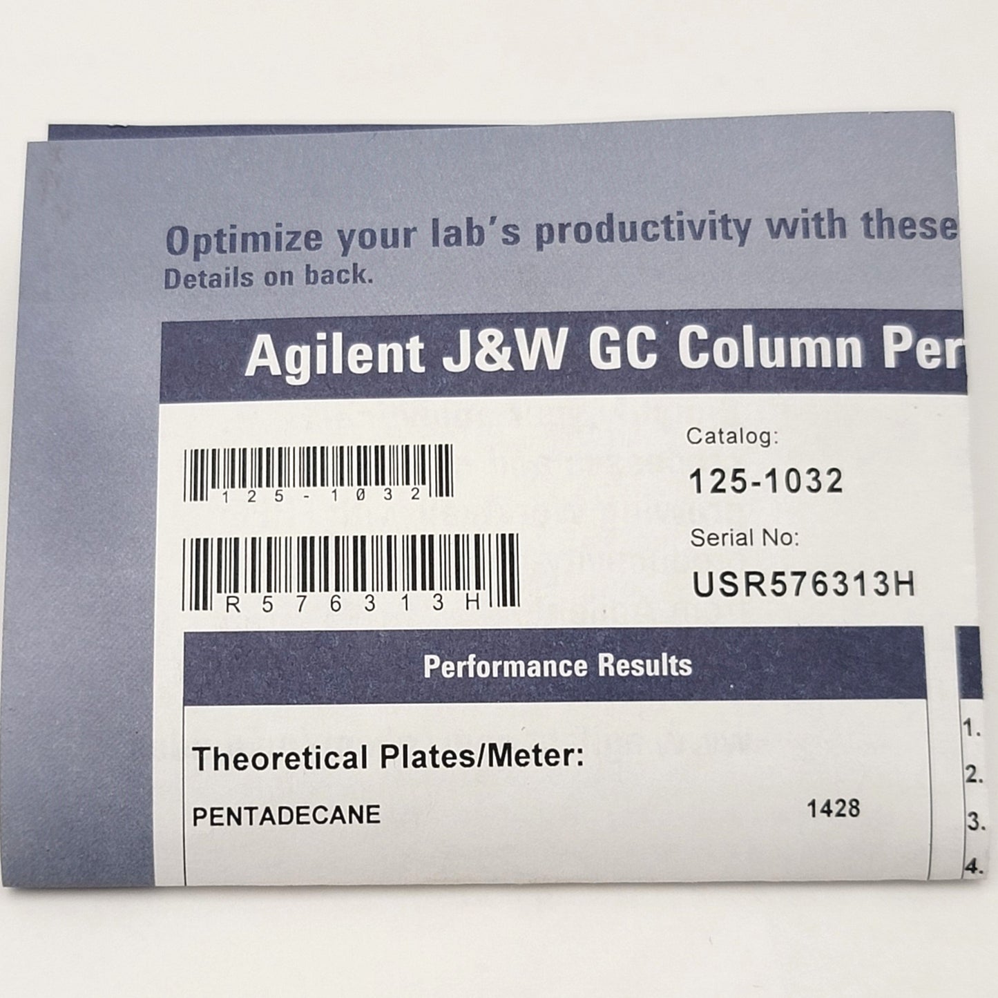 Used Agilent 125-1035 J&W DB-1 Gas Chromatograph Column 30m, 1.5µm, 0.53mm, 7" Cage