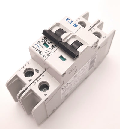 Used Eaton FAZ-D10/2-NA Circuit Breaker Two-Pole, 15A, 415v AC, 60v DC, DIN Mount