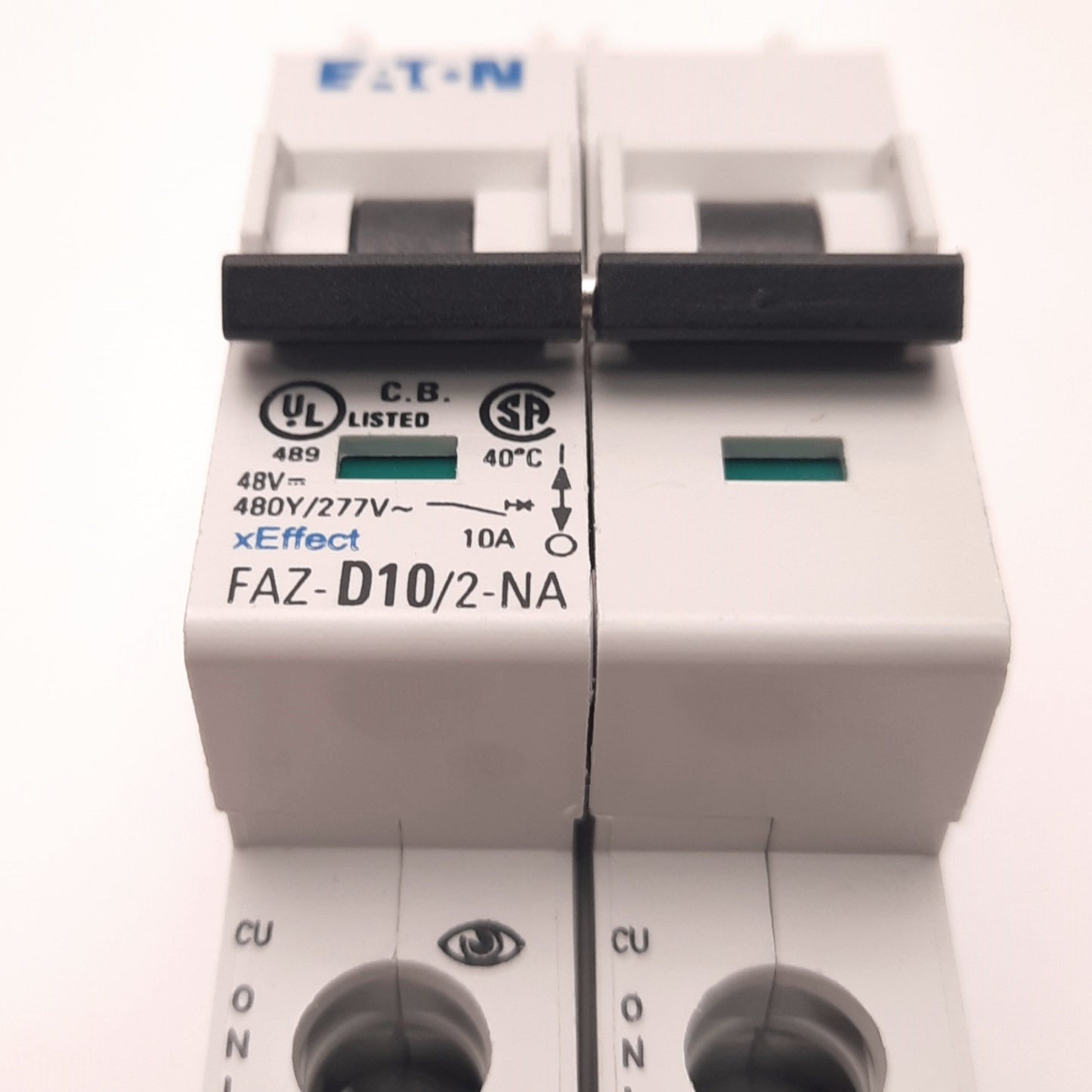 Used Eaton FAZ-D10/2-NA Circuit Breaker Two-Pole, 15A, 415v AC, 60v DC, DIN Mount