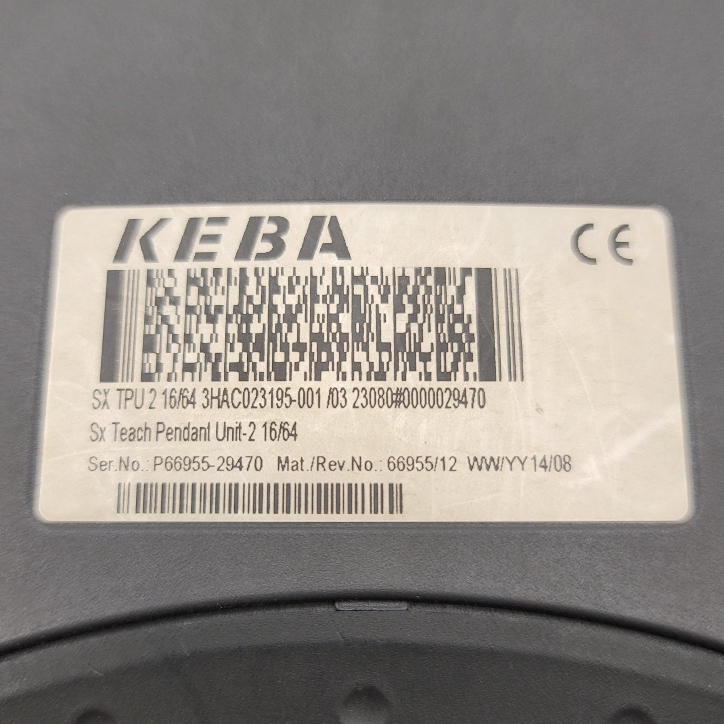 Used KEBA SX TPU 2 16/64 3HAC023195-001 /03 Robot Teach Pendant, 32Ft Cord
