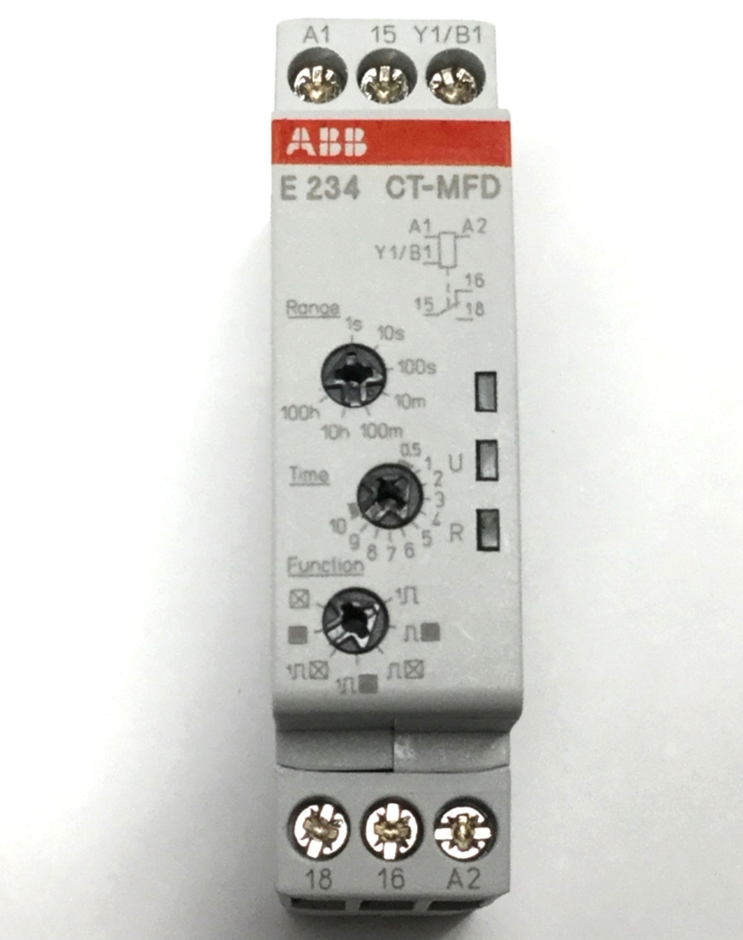 Used ABB CT-MFD.12 Multi-Function Timer Relay 24-48VDC 12-240VAC, 0.05s to 100h, SPDT