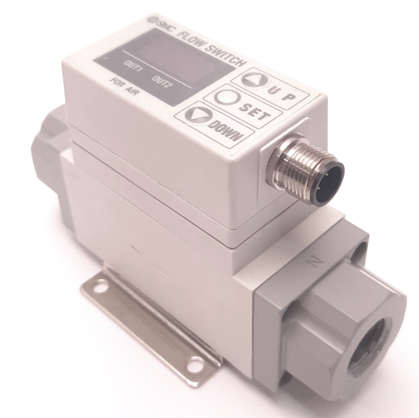 Used SMC PF2A721-N03-27 Digital Air Flow Sensor, 3/8" NPT, 200L/Min Max, NPN 2 Output