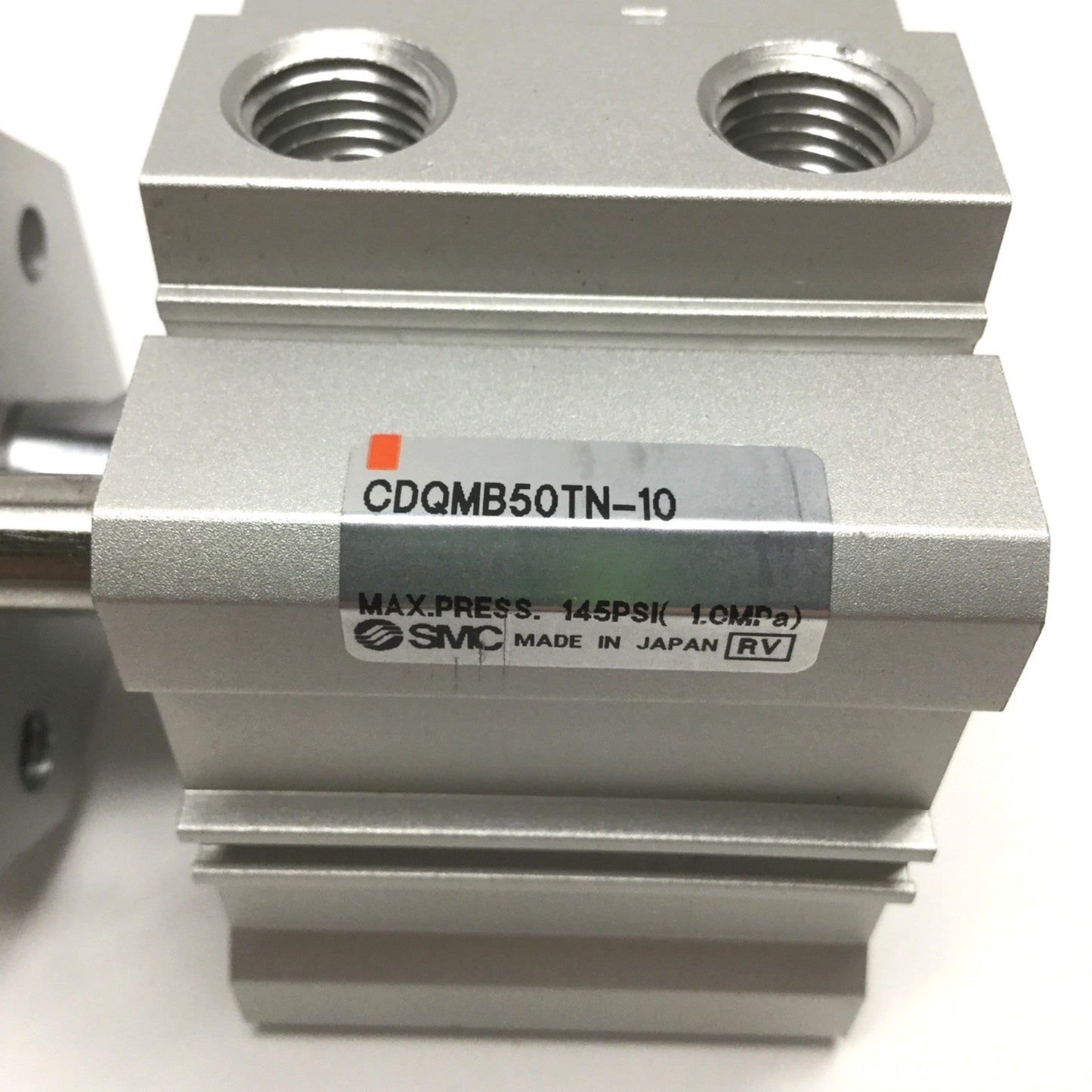 Used SMC CDQMB50TN-10 Compact Guide Rod Cylinder, 50mm Bore, 10mm Stroke, 1/8" NPT
