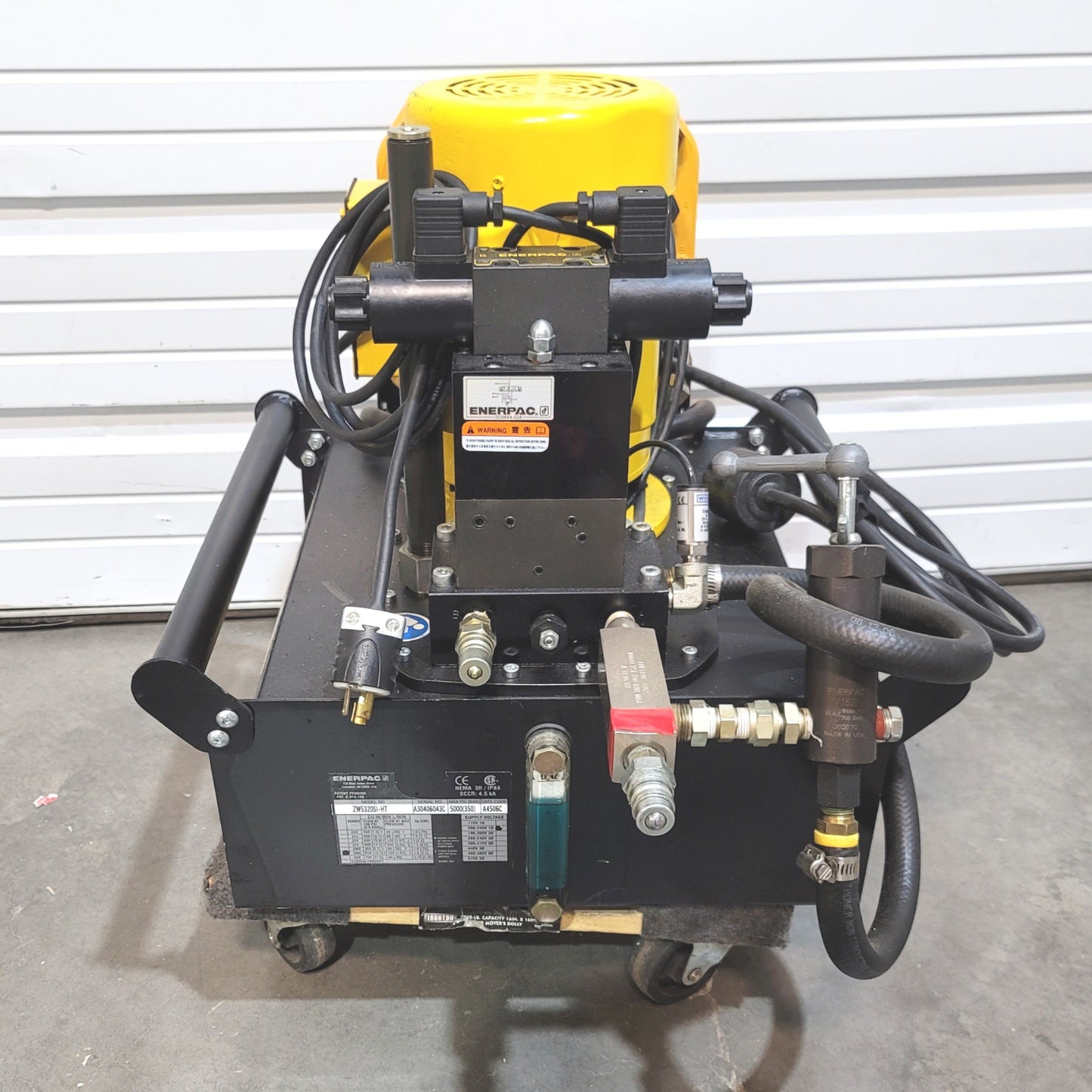 Used Enerpac ZW5320SI-HT Hydraulic Workholding Pump 208-240VAC 1Ph 5000psi 120in³/min