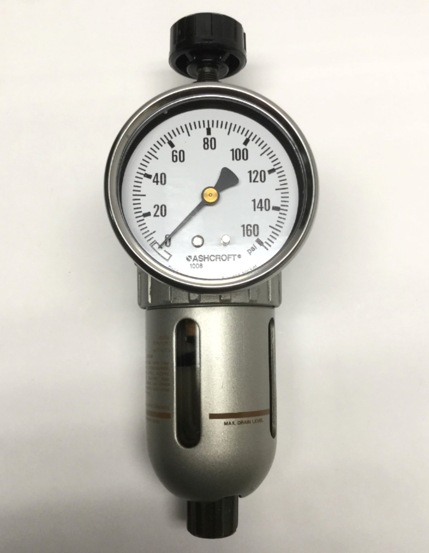 Used SMC NAW211-N02 Relieving Air Filter/Regulator, 1/4" NPT, 7-120psi w/160psi Gauge