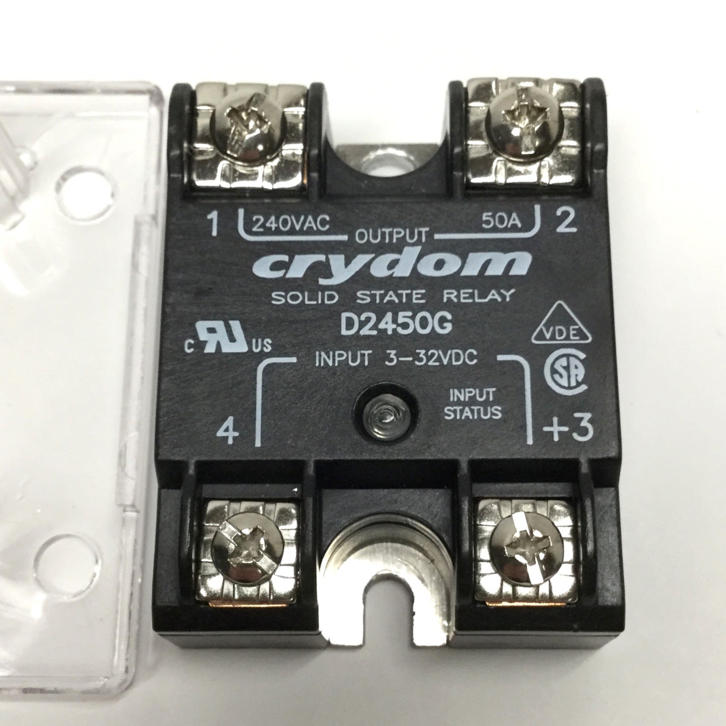 Used Crydom D2450G Solid State Relay SSR, 3-32VDC Control Input, 240VAC 50A Output