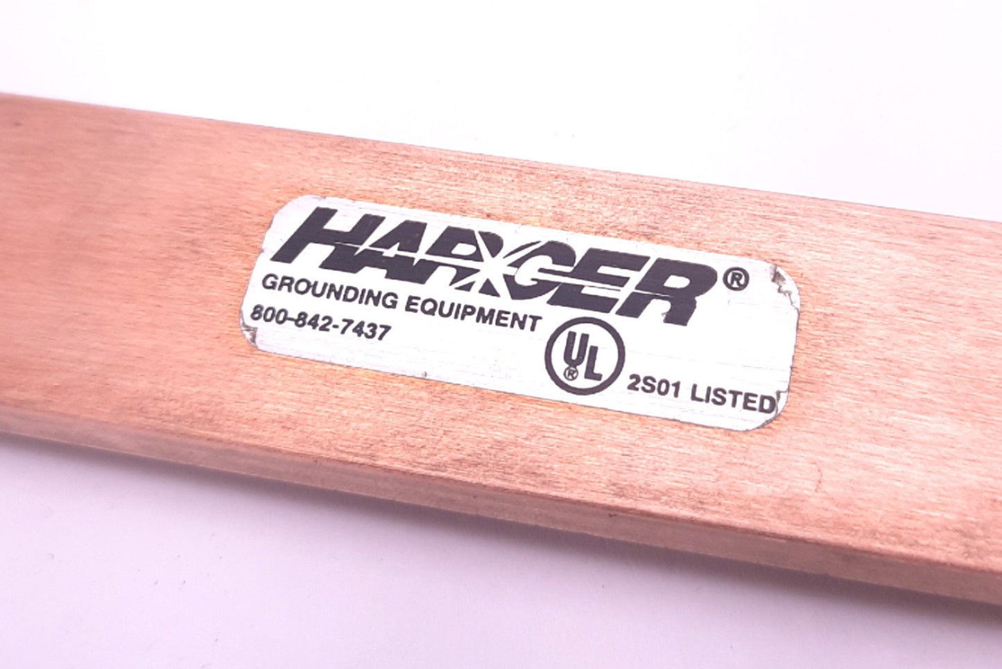 Used Harger RGBHKIT14119.25 Rack Ground Bar 1/4" x 1" x 19.25" Copper, Ring Terminals