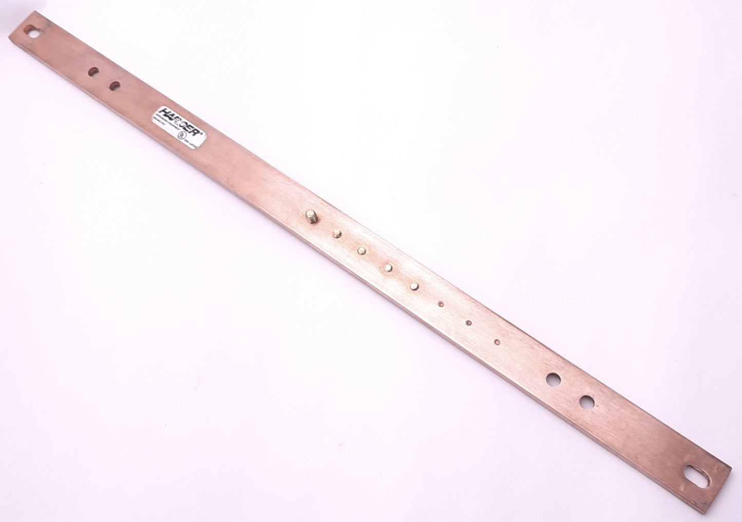 Used Harger RGBHKIT14119.25 Rack Ground Bar 1/4" x 1" x 19.25" Copper, Ring Terminals