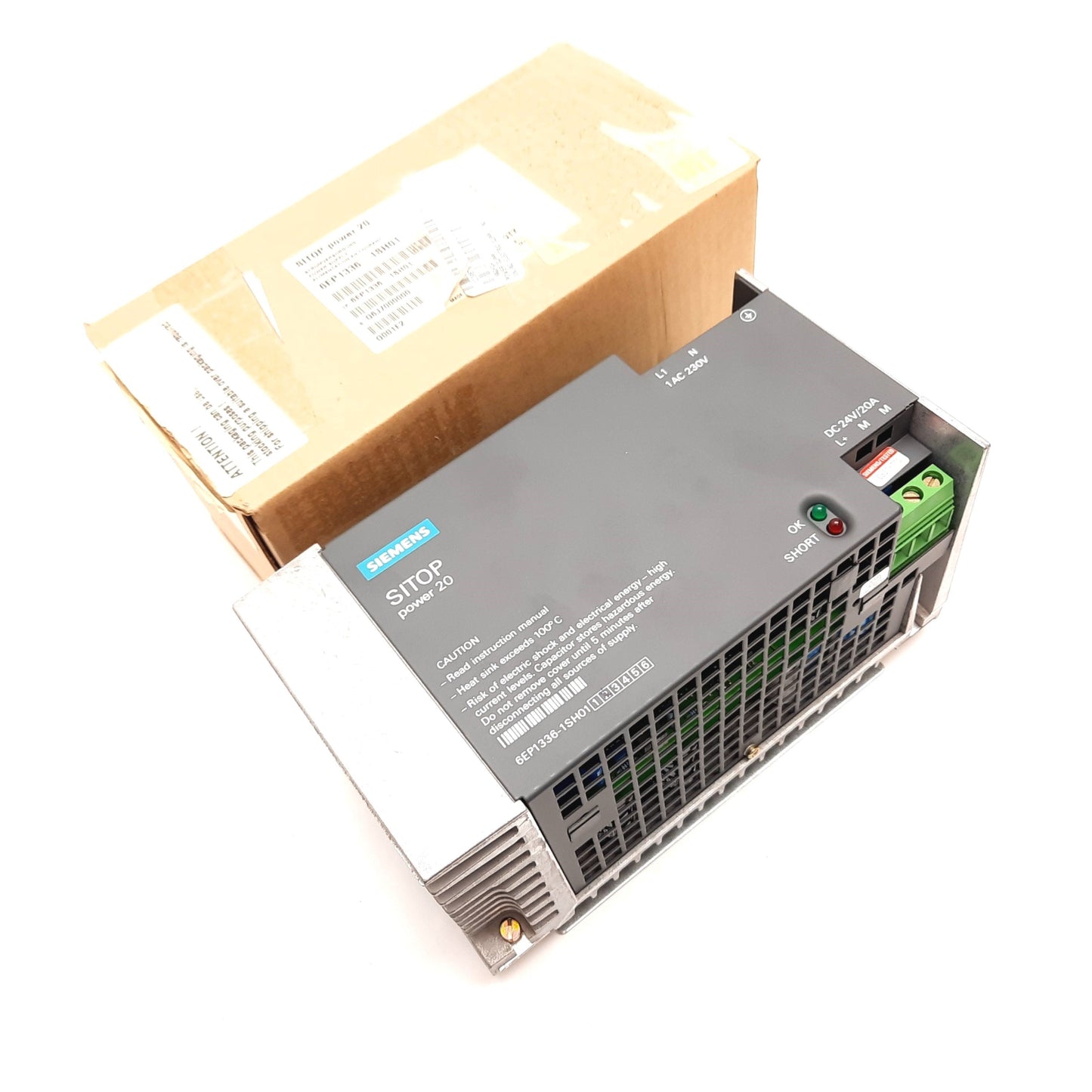 New Siemens 6EP1336-1SH01 SITOP Power Supply, Input: 230VAC 3.9A, Output: 24VDC 20A