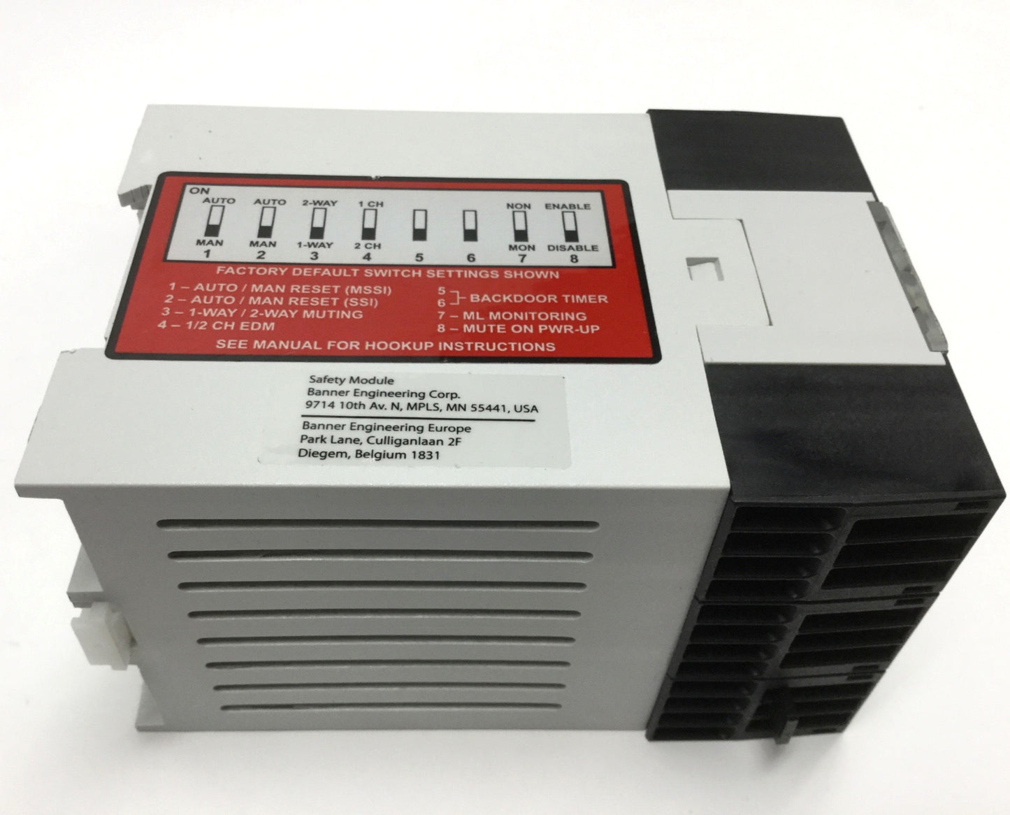 Used Banner MMD-TA-11B Safety Relay Muting Module Controller 24VDC, 2NO 6A, 1NC .25A