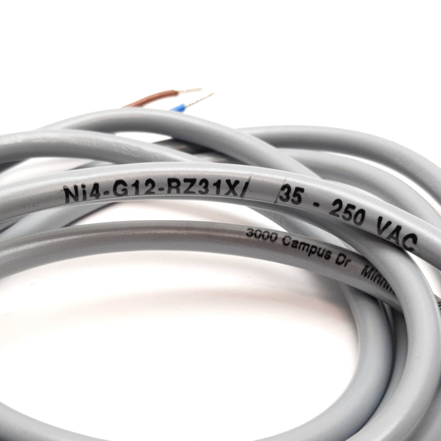 New Turck Ni4-G12-RZ31X Inductive Proximity Sensor, 4mm, 35-250VAC, M12, 2-Wire 2m