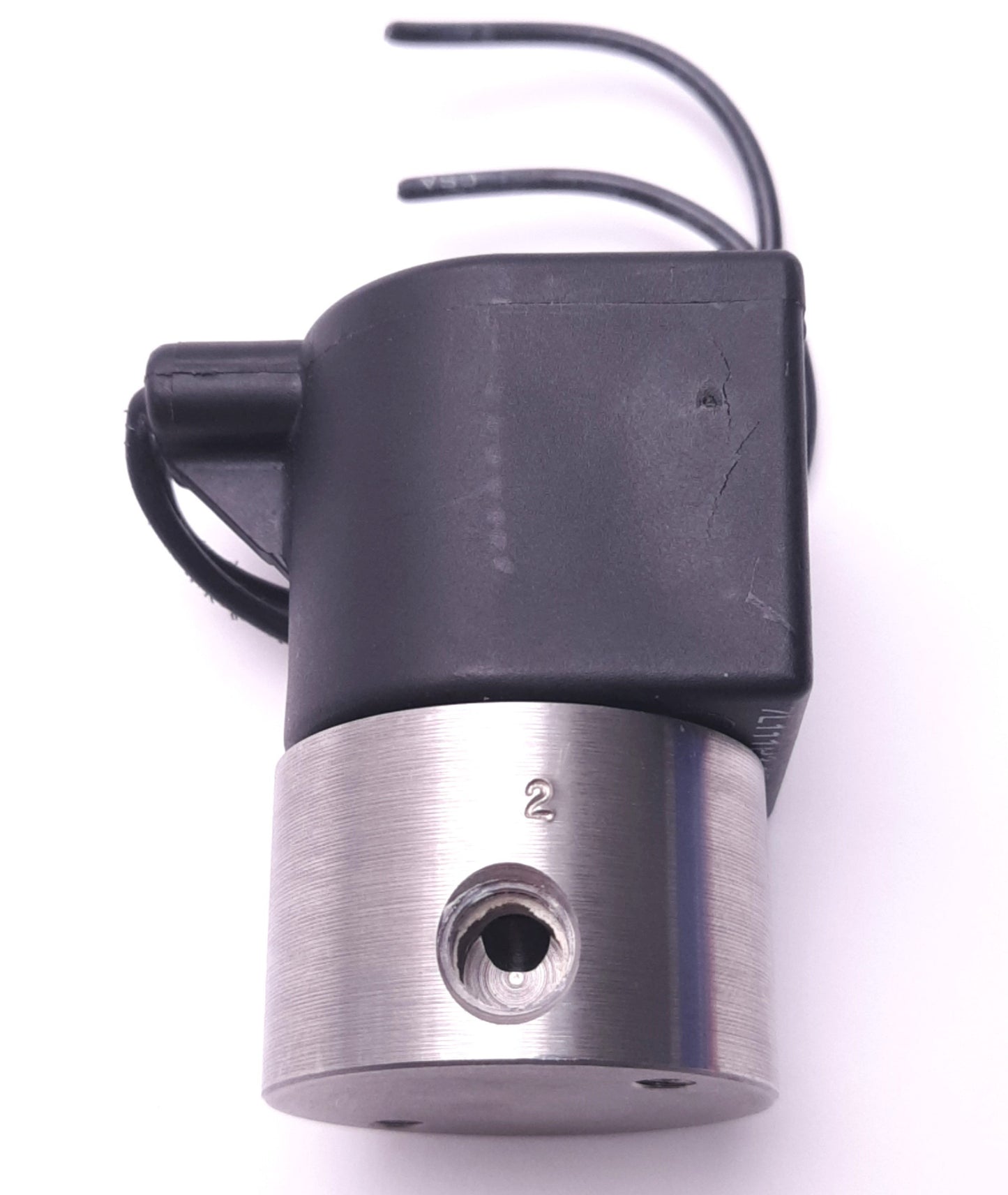 Used Parker 751080115B Cyclone Solenoid Valve 110/120VAC Coil, 2-Way NC, 1/8" NPT