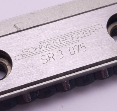 Used Schneeberger SR 3-075 Cross Roller Linear Bearing 75mm Length, 850N Max, M4