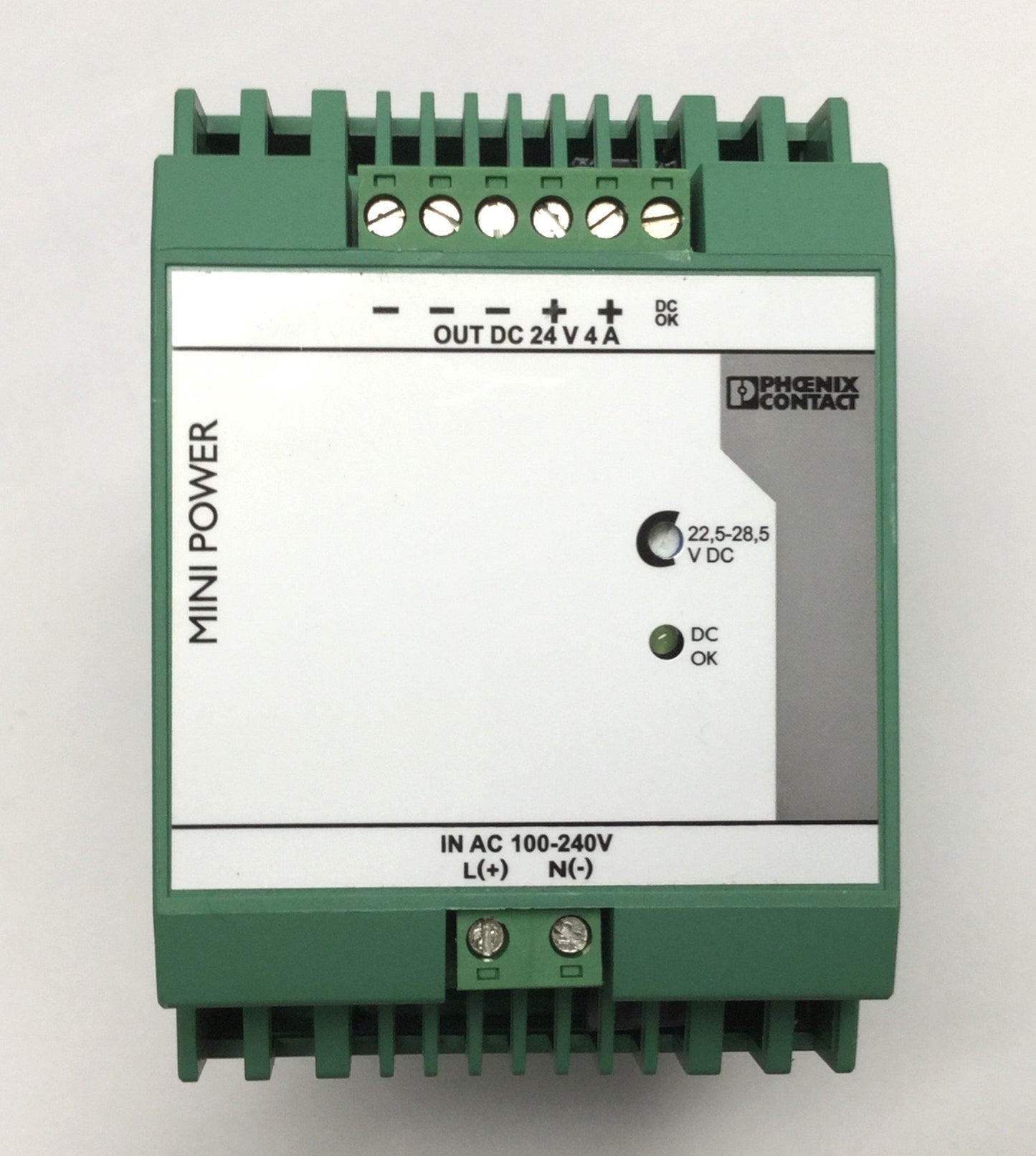 Used Phoenix Contact MINI-PS-100-240AC/24DC/4 Power Supply DIN Unit 24VDC, 4A