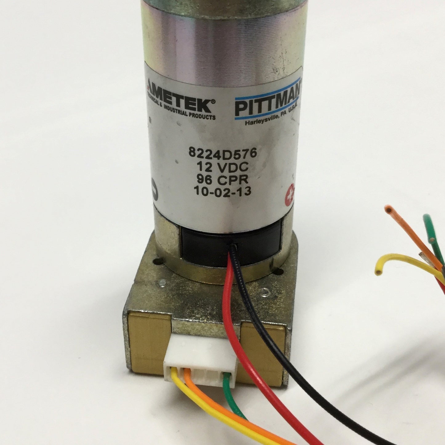 Used Ametek Pittman 8224D576 DC Brush Servo Motor, 12VDC, 96 Counts/Rev Encoder