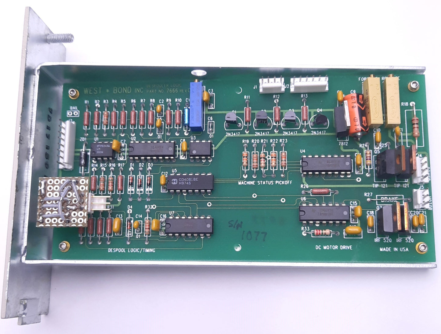 Used West Bond 7666 REV C / 8000I / LCC 8000 Wire Feed Control Board for Wire Bonder