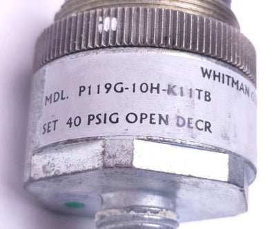 Used Whitman Controls P119G-10H-K11TB Pressure Switch 3-100psi Set, 1/8" NPT