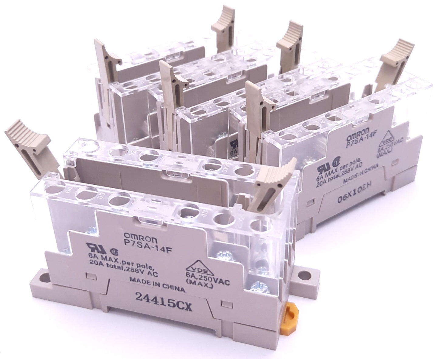 Used Lot of 4 Omron P7SA-14F Sti Safety Relay Socket, 14-Pin, 6 Poles, 24V DC