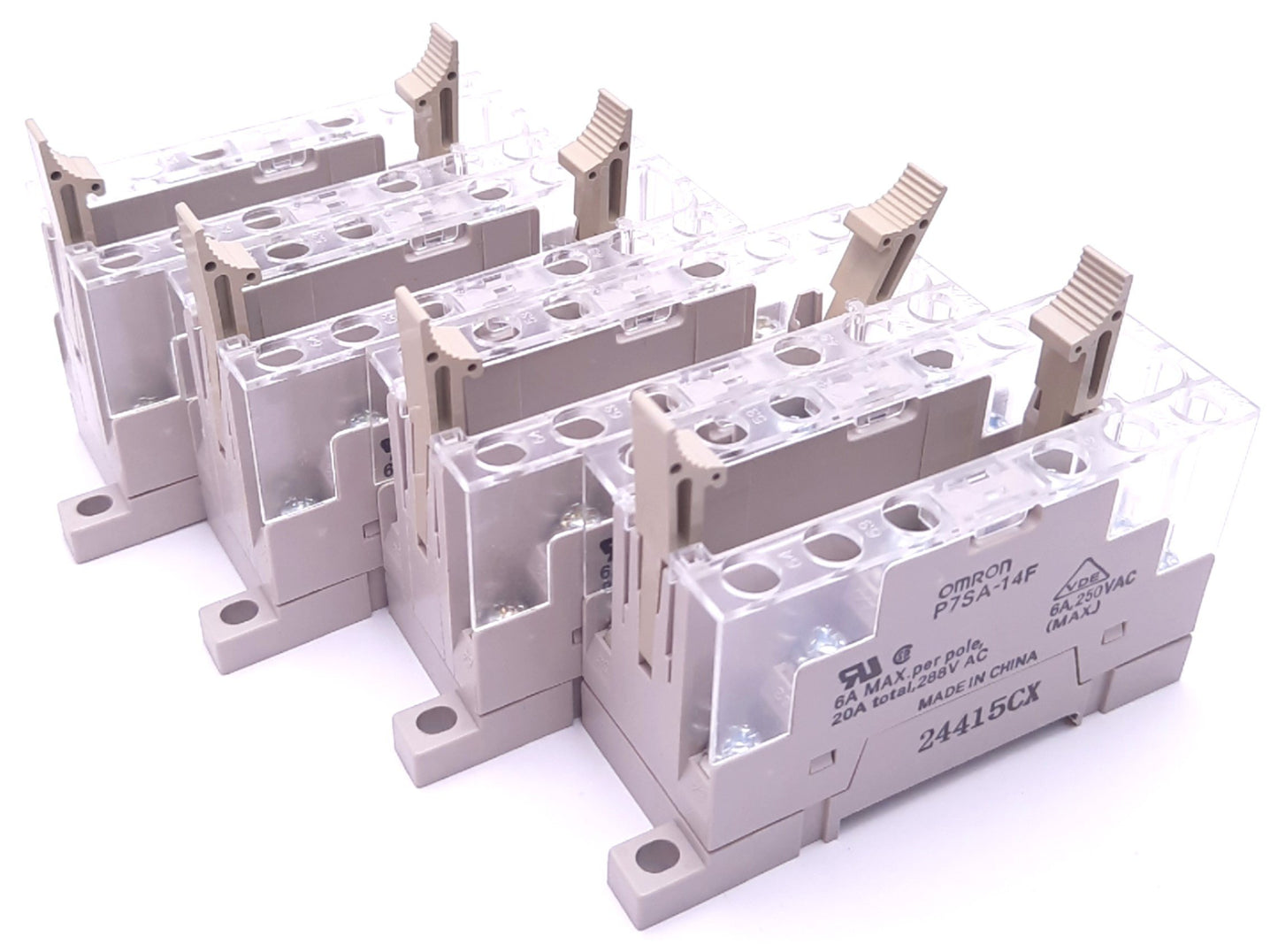 Used Lot of 4 Omron P7SA-14F Sti Safety Relay Socket, 14-Pin, 6 Poles, 24V DC