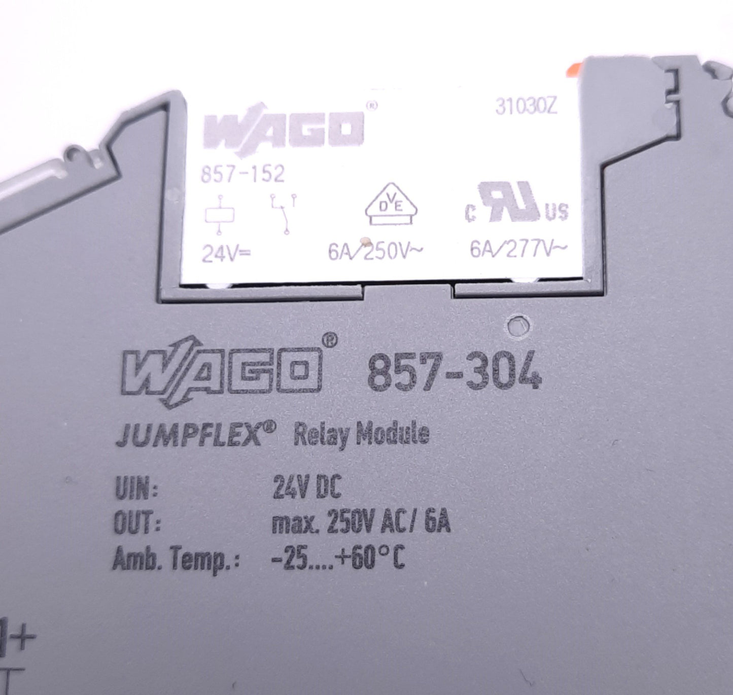 Used Lot of 6 Wago 857-304 857-152 Relay & Relay Module, 24v DC Coil, 6A Cont., SPDT