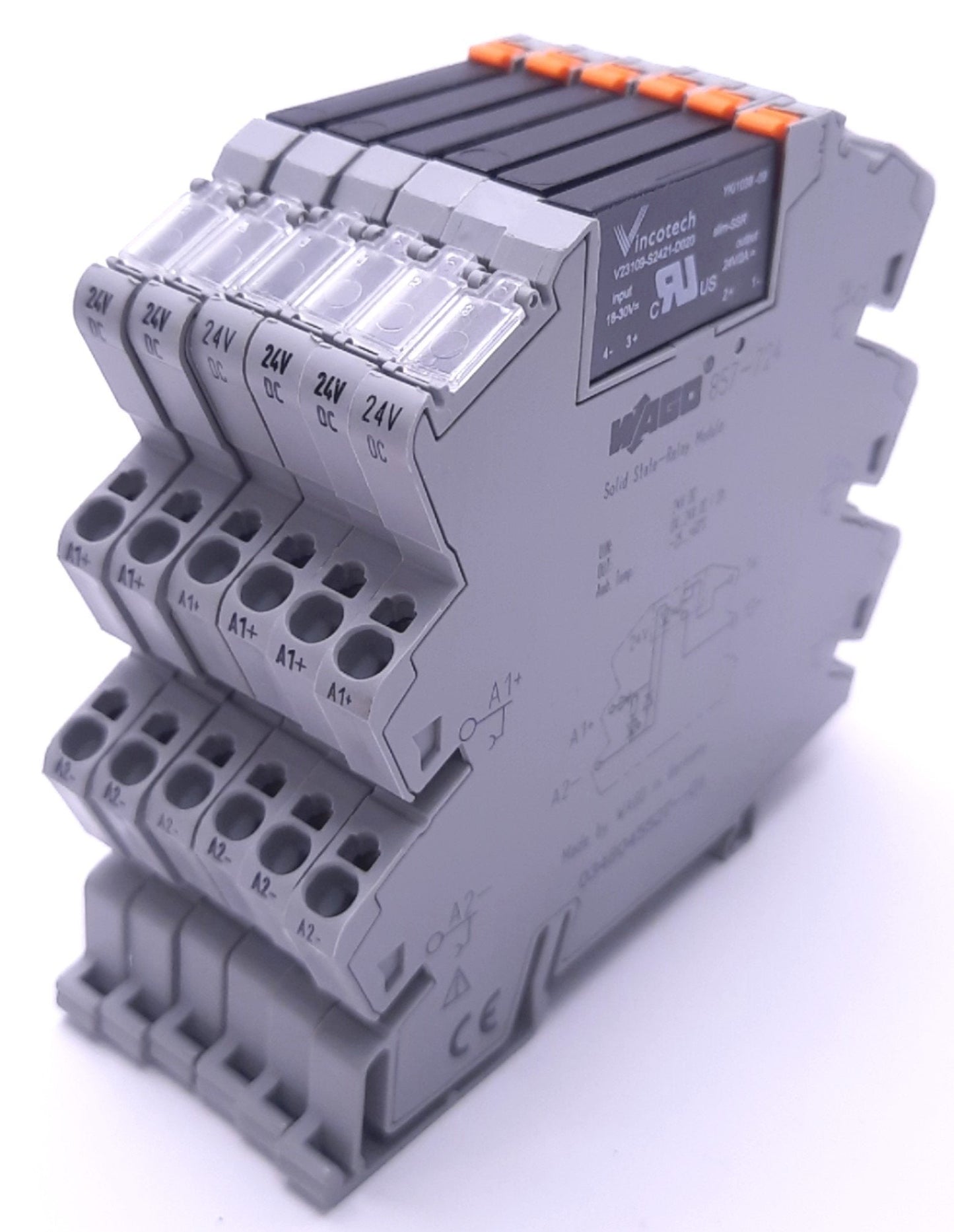Used Lot of 6 Wago 857-724 V23109-S2421-D020 Solid State Relay & Module, 24v DC 7mA
