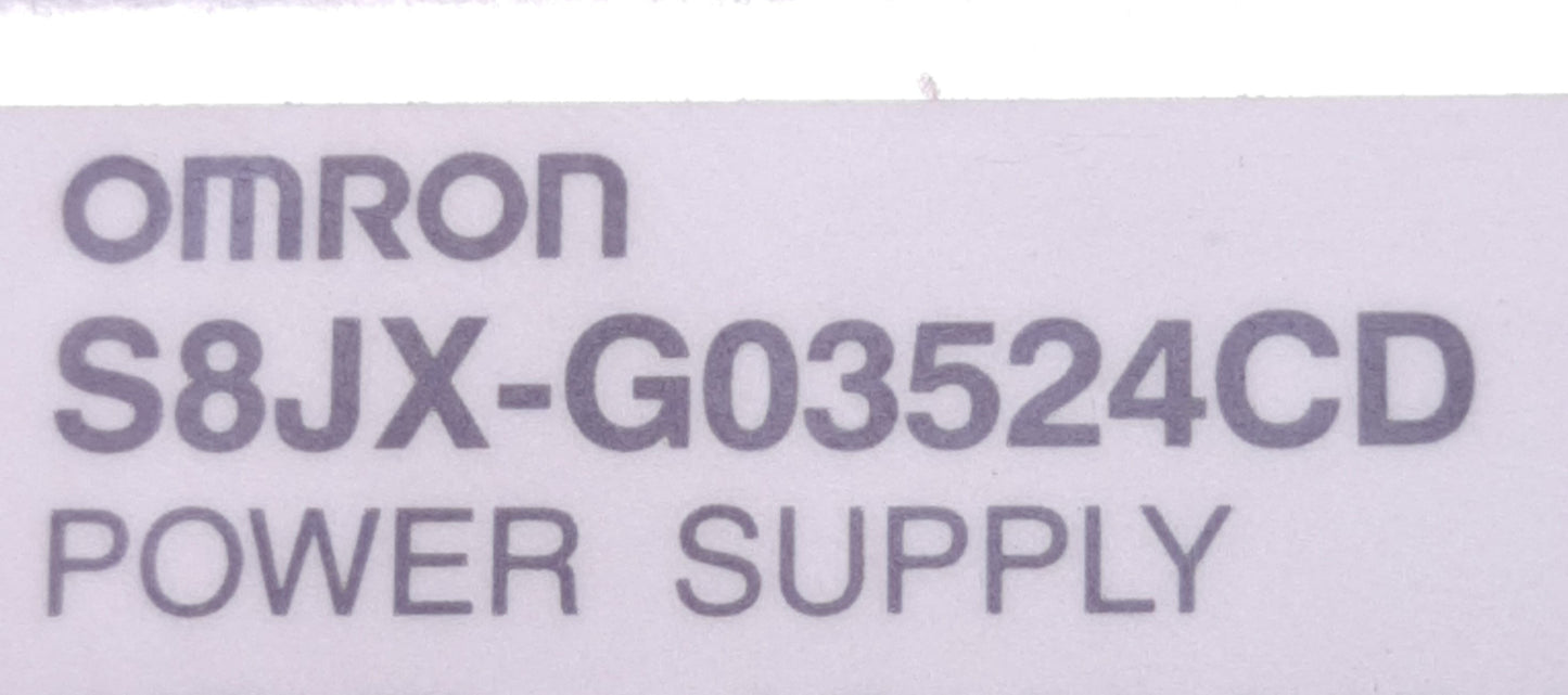 Used Omron S8JX-G03524CD Switching Power Supply 100-240v AC 1A Input, 24v DC 1.5A Out