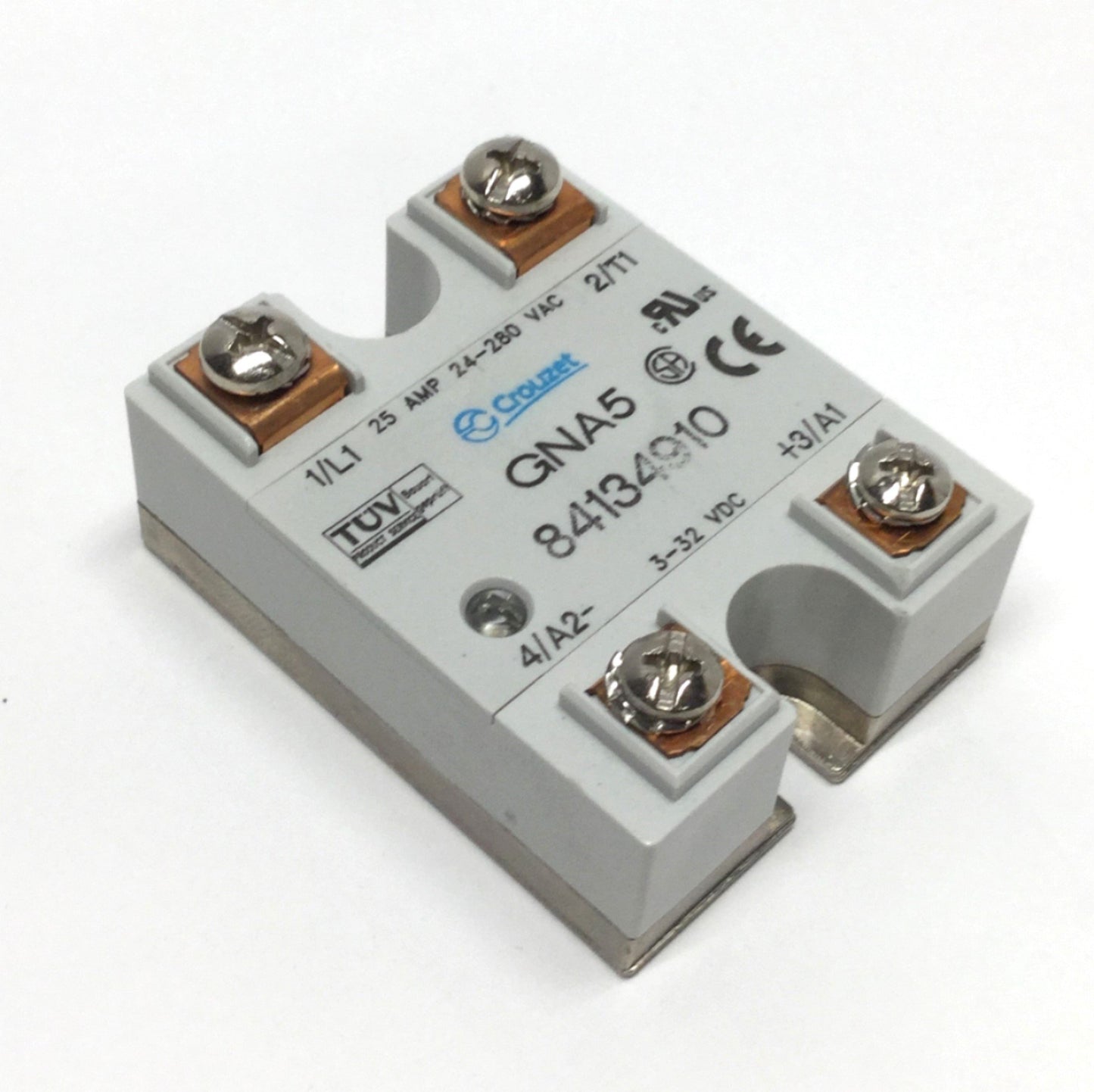 Used Crouzet GNA5 84134910 Solid State Relay SSR 25A, 3-32VDC Control, 280VAC Rating