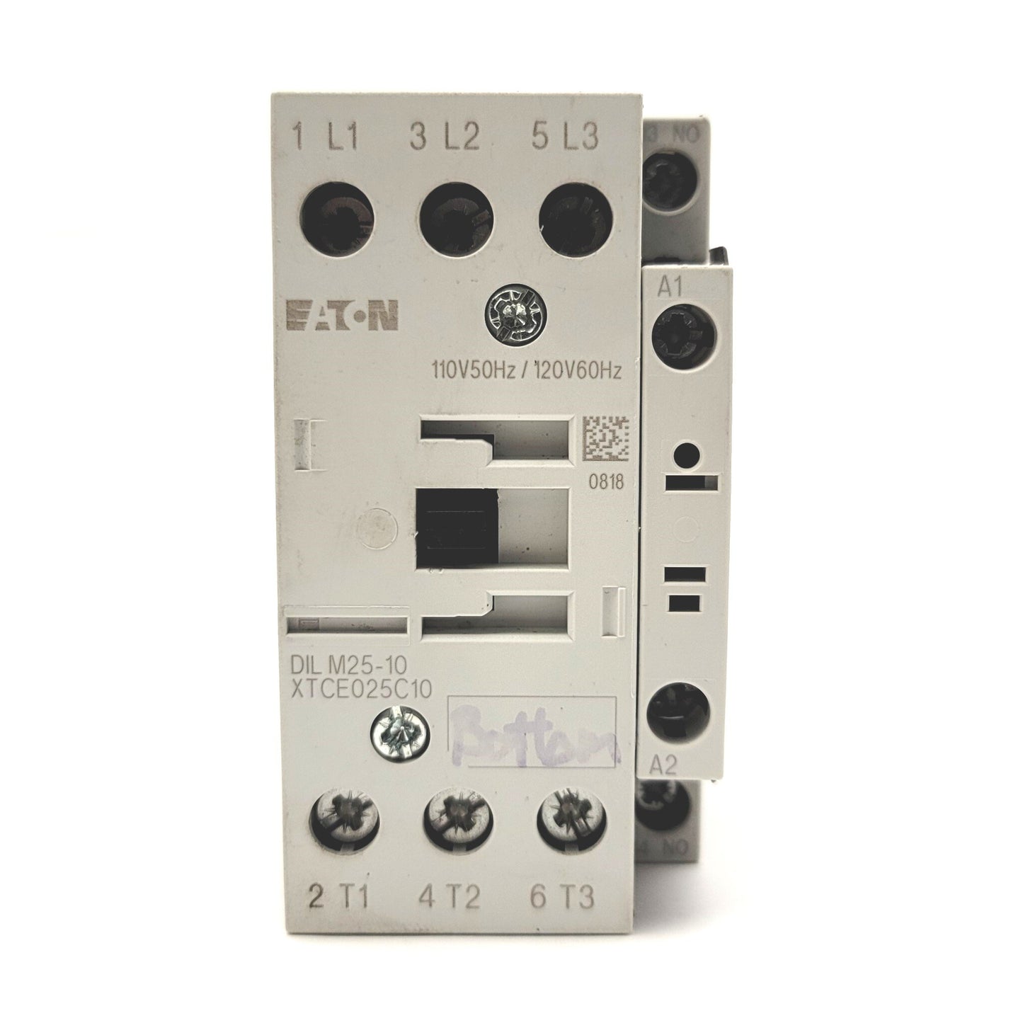 Used Eaton XTCE025C10 IEC Contactor 220-690VAC, 25A, 14kW, 20HP, 115VAC Coil, 3-Pole