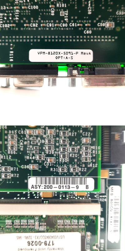 Used Cognex MVS-8120 Vision Processor Module, CVM9, PCI, 2x Digital 1x Analog Cameras