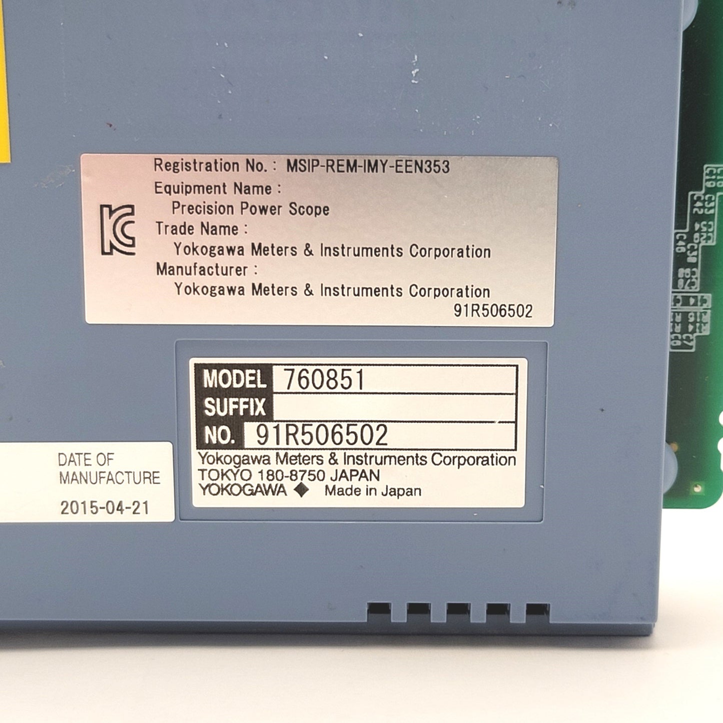 Used Yokogawa 760851 Auxiliary Input Module For PX8000 Power Scope
