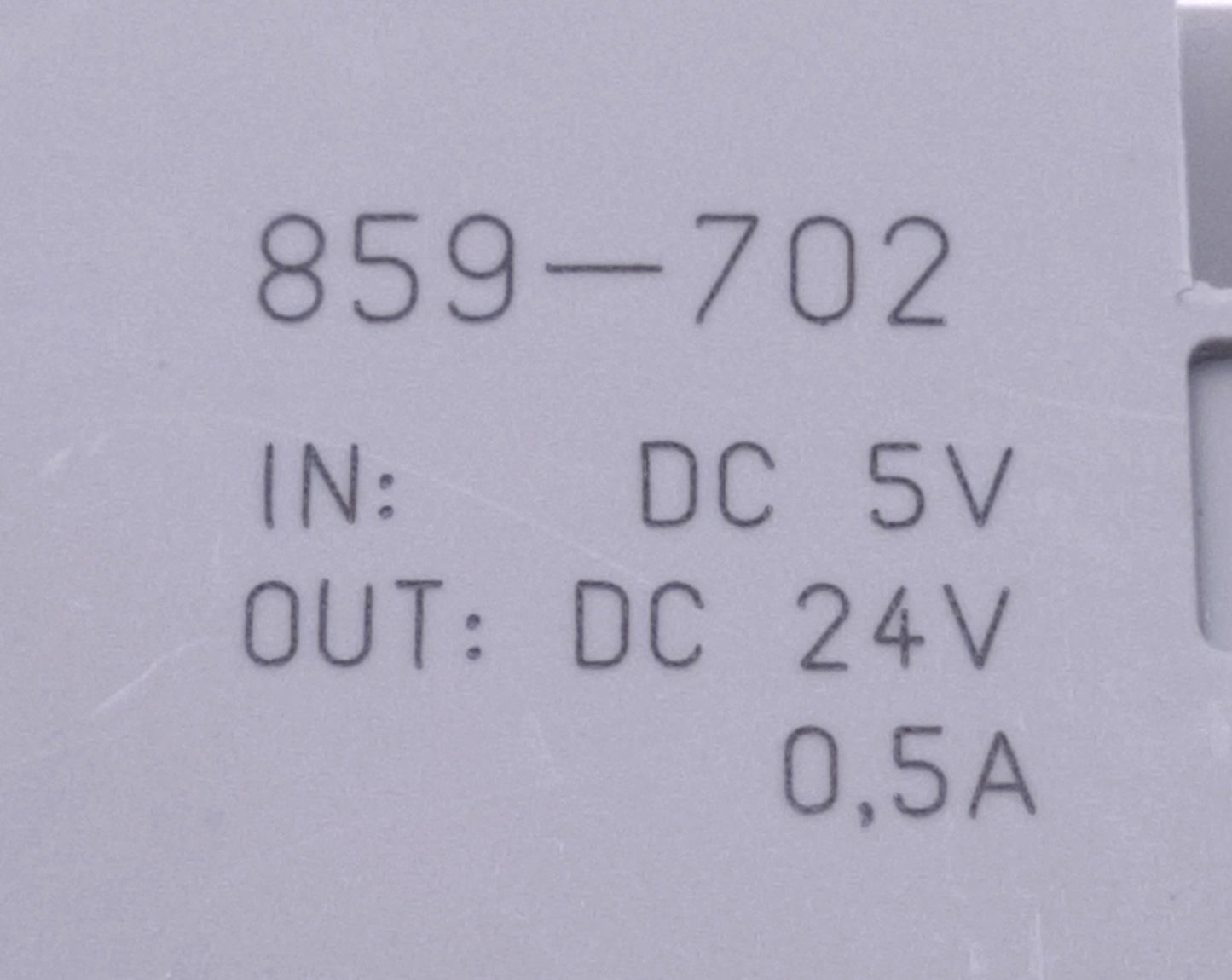 Used Lot of 5 Wago 859-702 Optocoupler Module 5v DC Input, 0.5A, 0-24v DC Out,SPST-NO