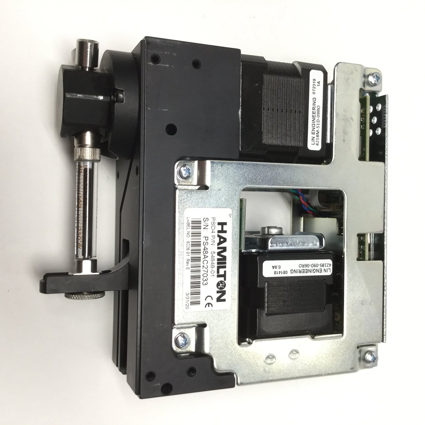 Used Hamilton PSD/4 Microlab Precision Drive Syringe Pump 24VDC, RS232/485 or CAN