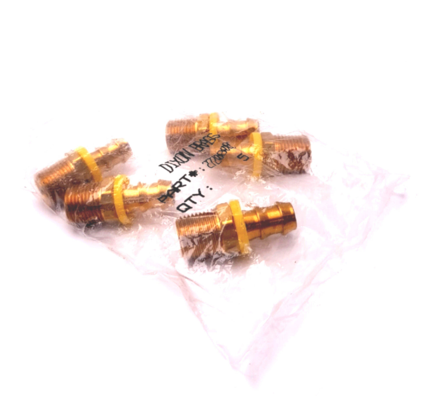 New Lot of 5 Dixon Brass 2720808C Push On Hose Barb Fitting 1/2"-14 Male NPTF 350PSI