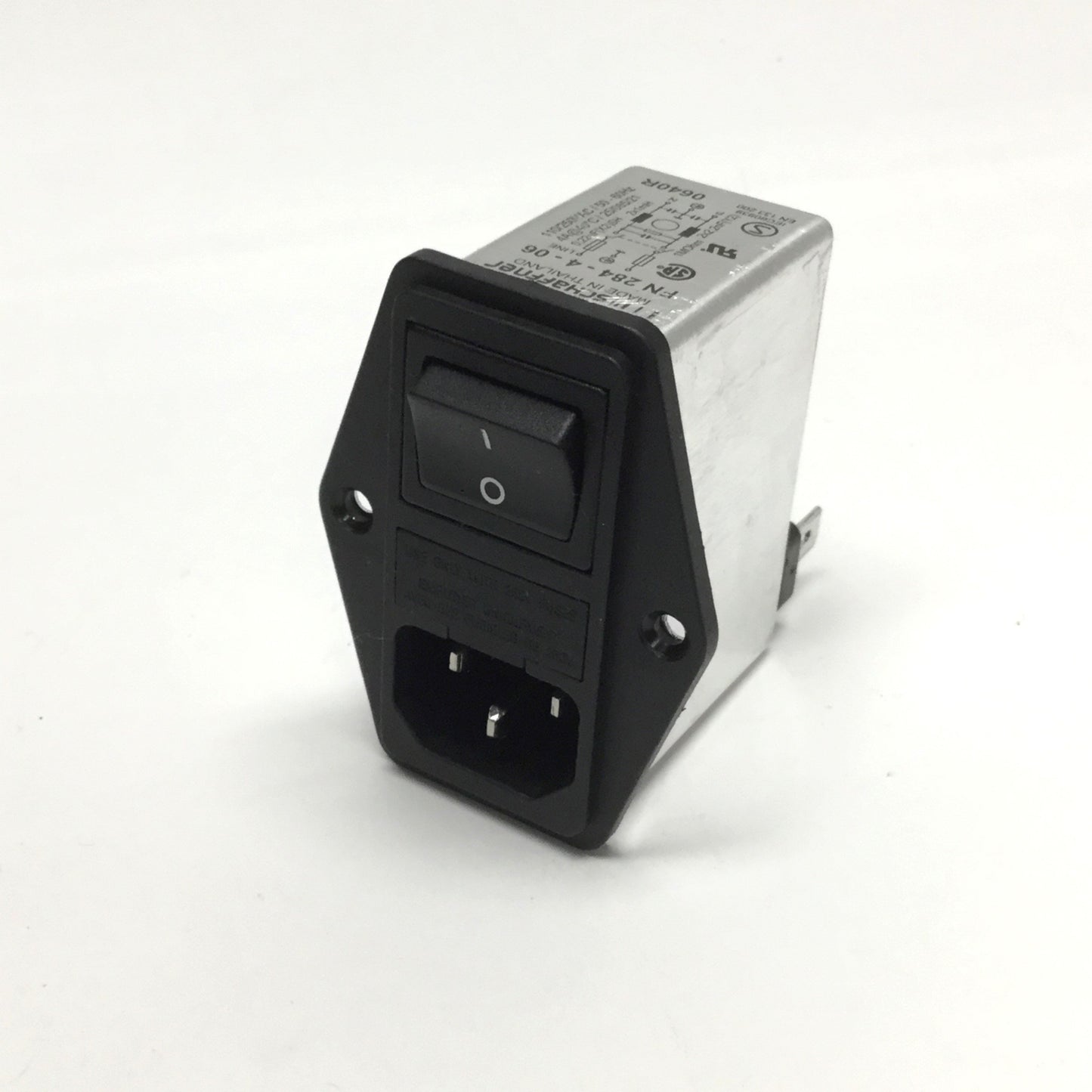 Used Schaffner FN 284-4-06 Fused Switch Power Entry Filter Module 4A 110/250VAC