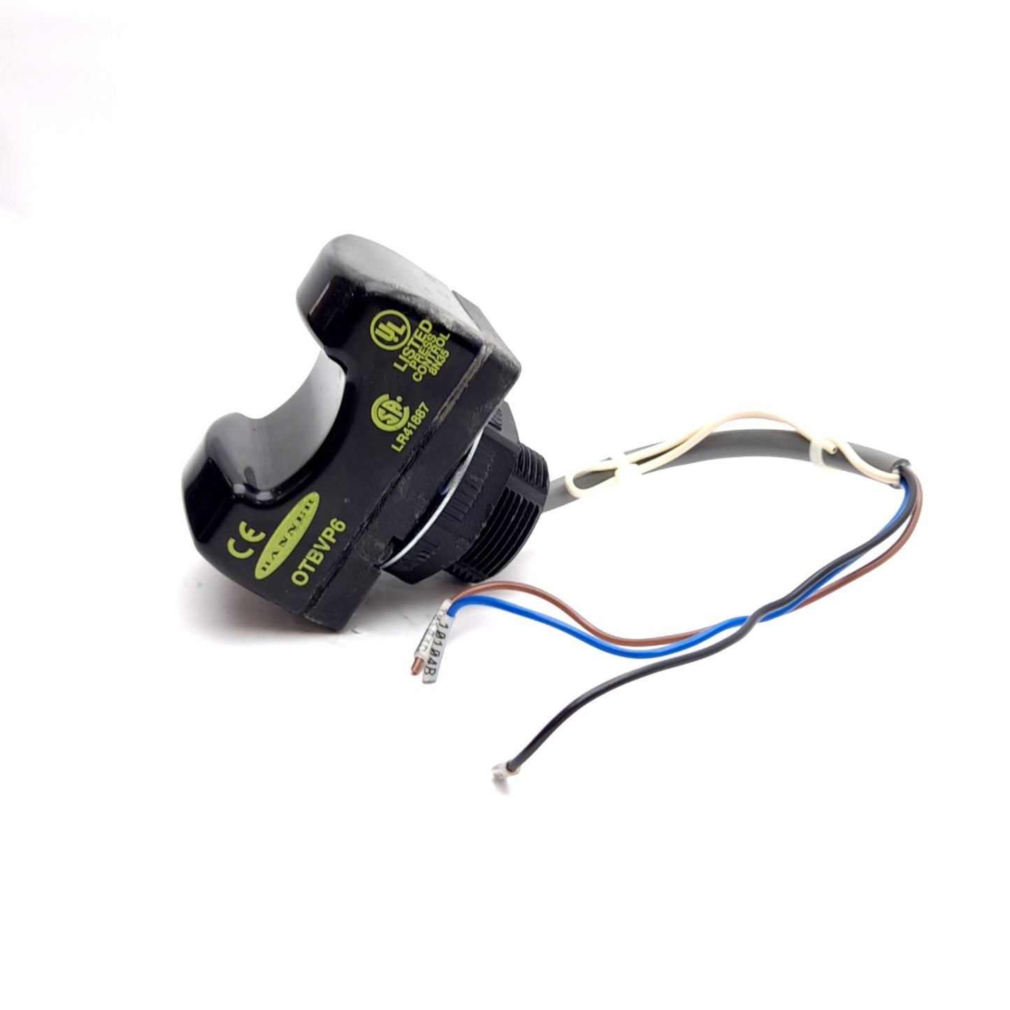 Used Banner OTBVP6 Opto-Touch Optical Button, Momentary Action SPDT PNP, 10-30VDC