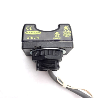 Used Banner OTBVP6 Opto-Touch Optical Button, Momentary Action SPDT PNP, 10-30VDC
