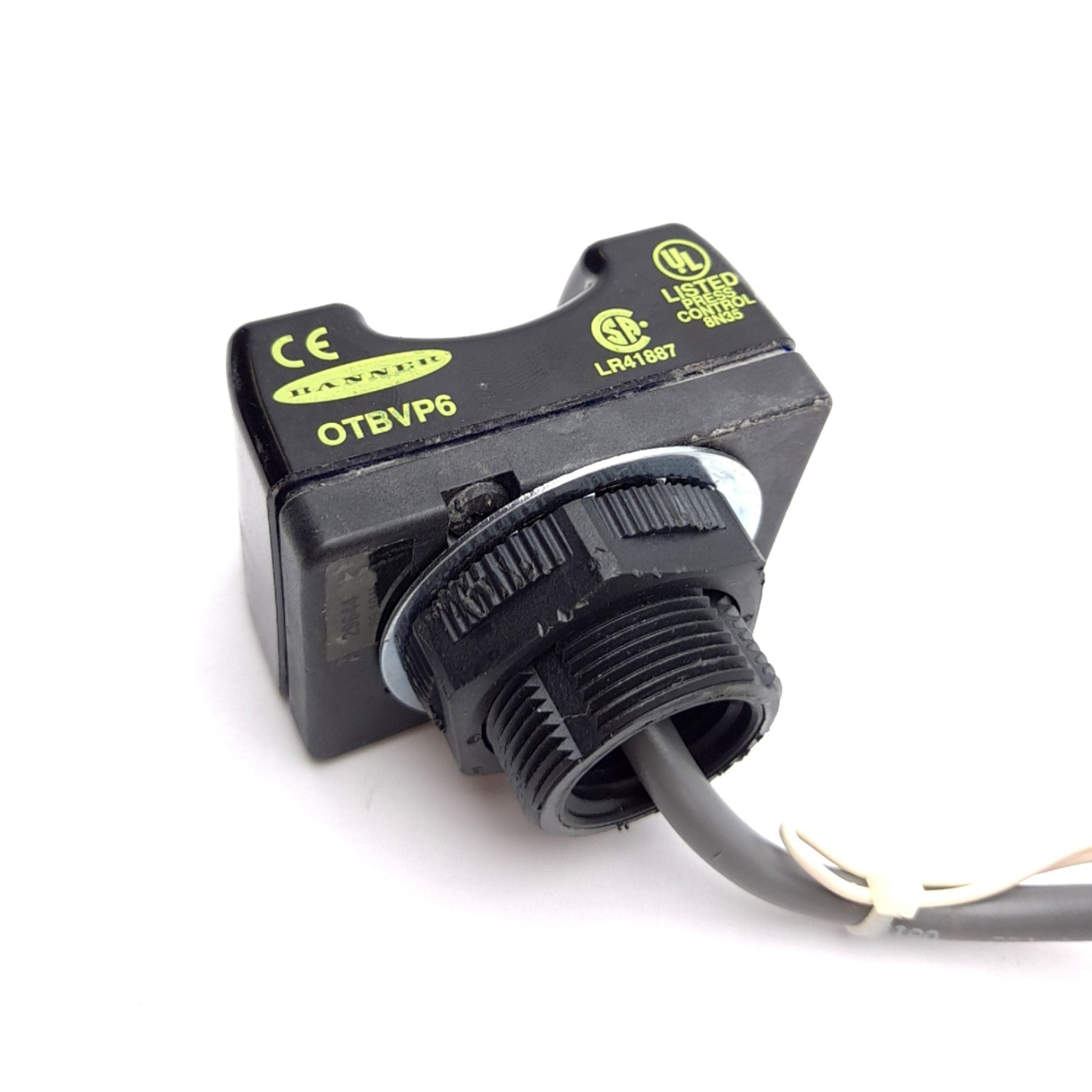 Used Banner OTBVP6 Opto-Touch Optical Button, Momentary Action SPDT PNP, 10-30VDC