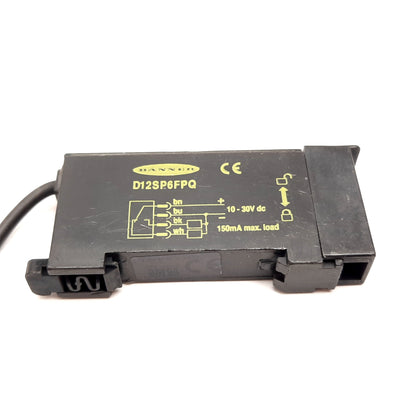 Used Banner D12SP6FPQ Fiber Optic Sensor Amplifier, 10-30VDC, PNP, 4-Pin M12 QD