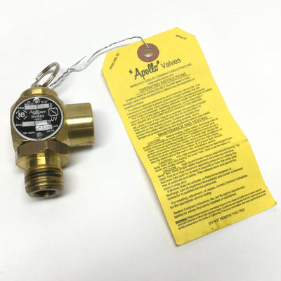 Used Apollo RVS52 10-512 Steam Safety Relief Valve, Brass, 1/2" NPT, 38psi, 275lb/hr