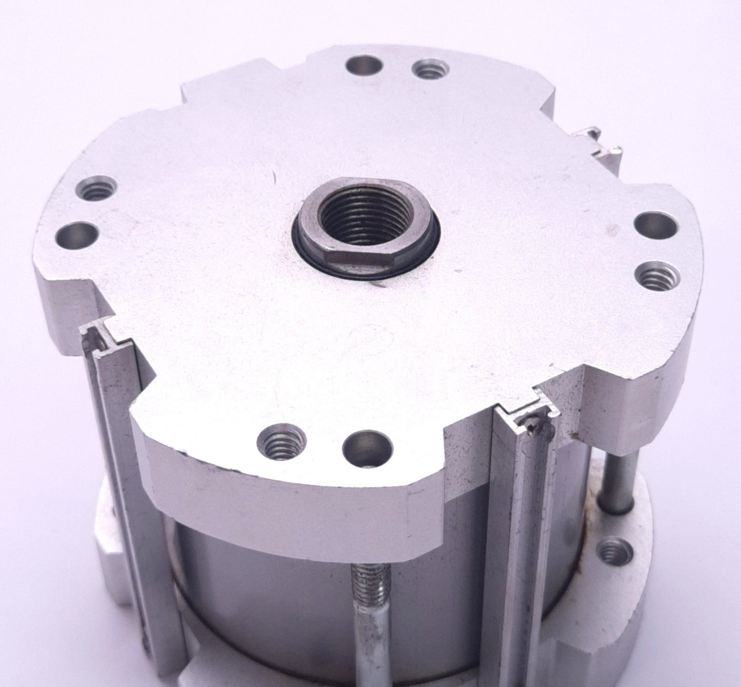 Used SMC NCDQ7A300-200DC-F79L Compact Cylinder 3" Bore, 2" Stroke, Dbl-Acting, Magnet