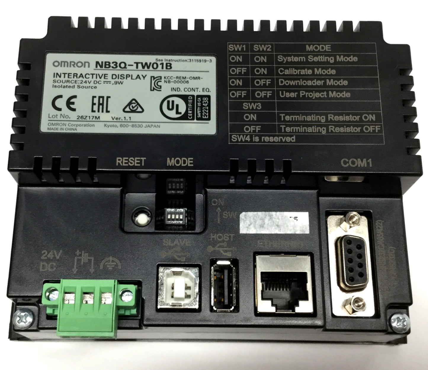Used Omron NB3Q-TW01B Operator Interface Programmable Panel HMI 3.5" Touch Screen