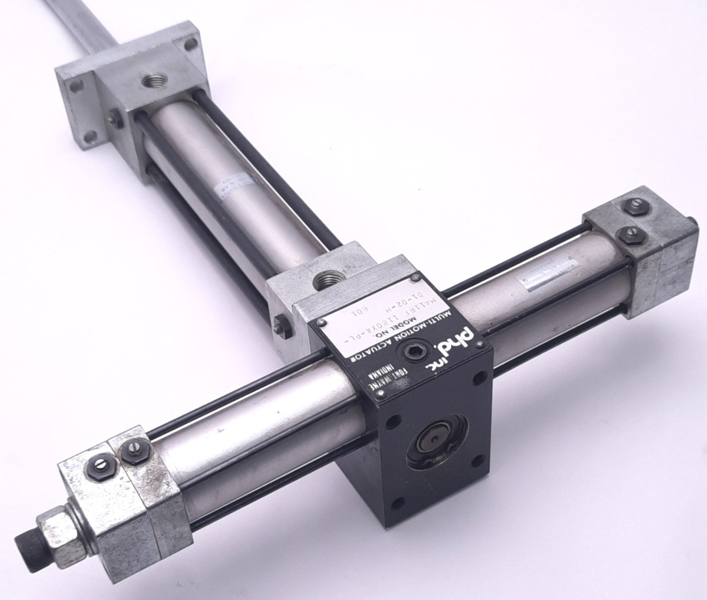Used PHD MA11RF1180x4-PL-D1-D2-M Multi-Motion Actuator 180 Deg/4" Stroke, 150 Psi Air