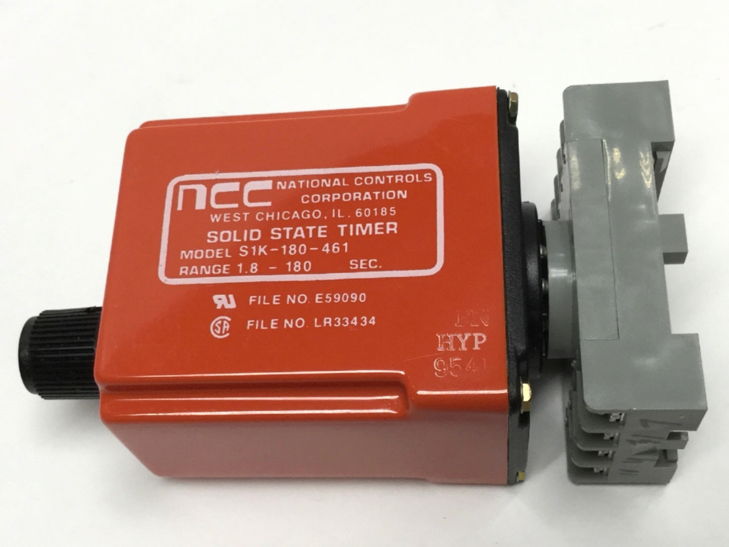 Used NCC S1K-180-461 Solid State Interval Timer Relay 1.8-180sec, 120VAC, 10A, DPDT
