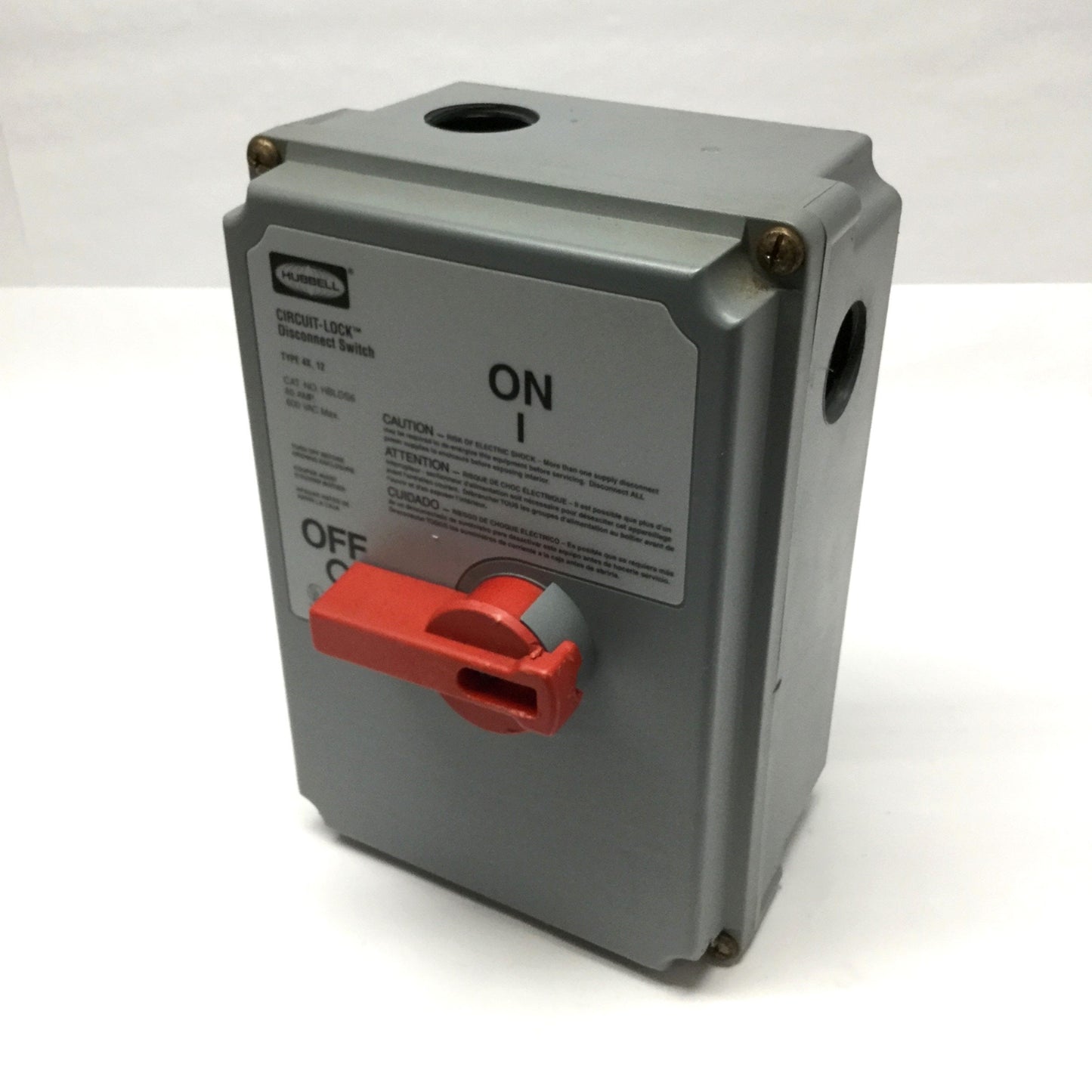 Used Hubbell HBLDS6 Circuit-Lock Disconnect 3-Pole 600VAC *Switch Replaced w/KG80*