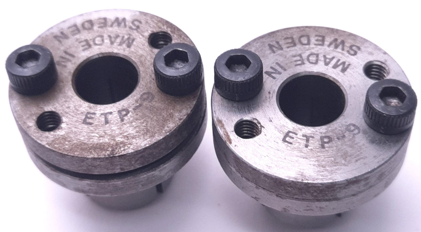 Used Lot of 2 ETP Transmission ETP-9 Mini Miniature Bushing 9mm Bore, 28mm OD, 28mm L