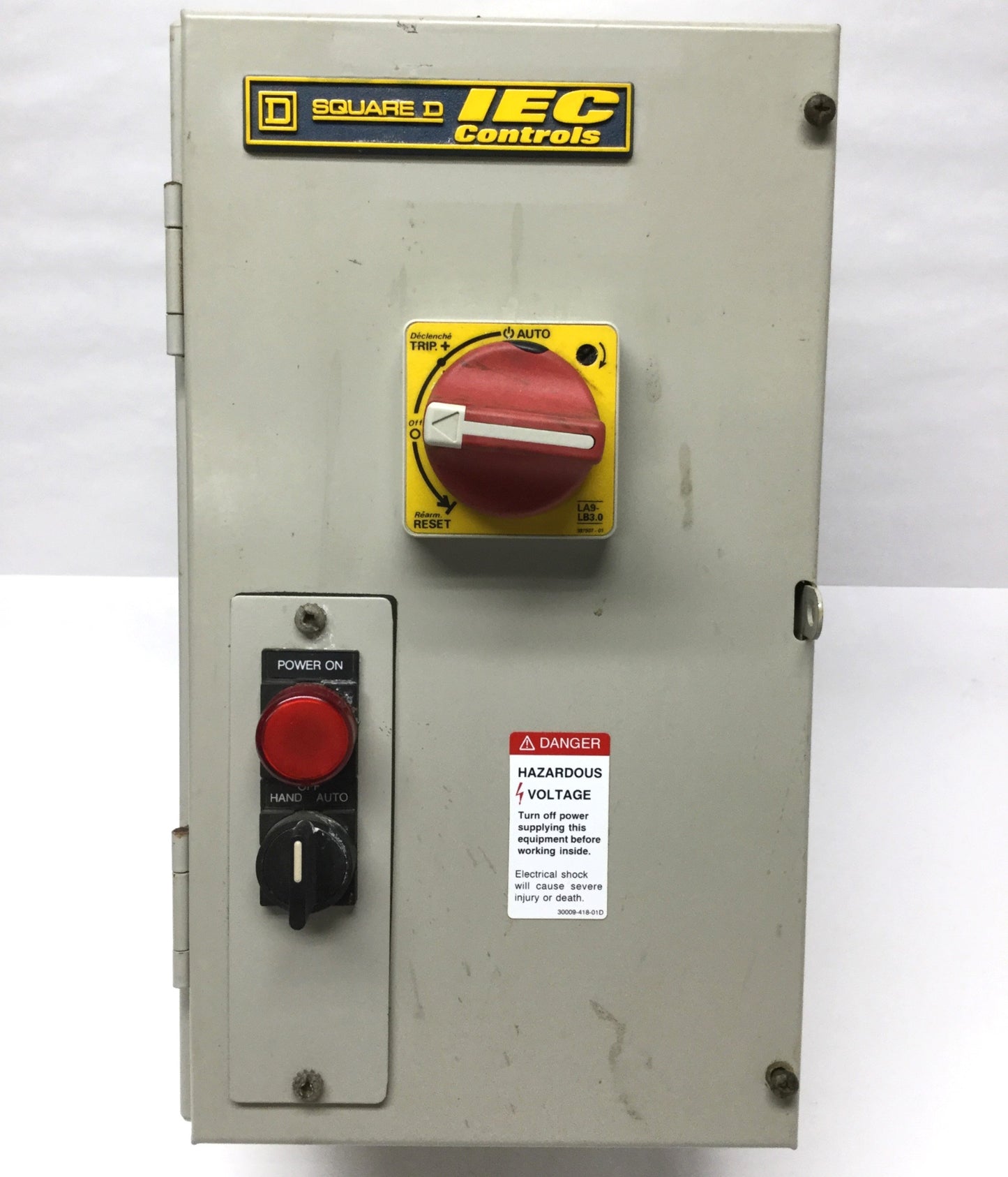 Used Square D LE1UI1847FC INTEGRAL Combo Motor Starter Control 3PH 15HP w/LB1 LB03P08