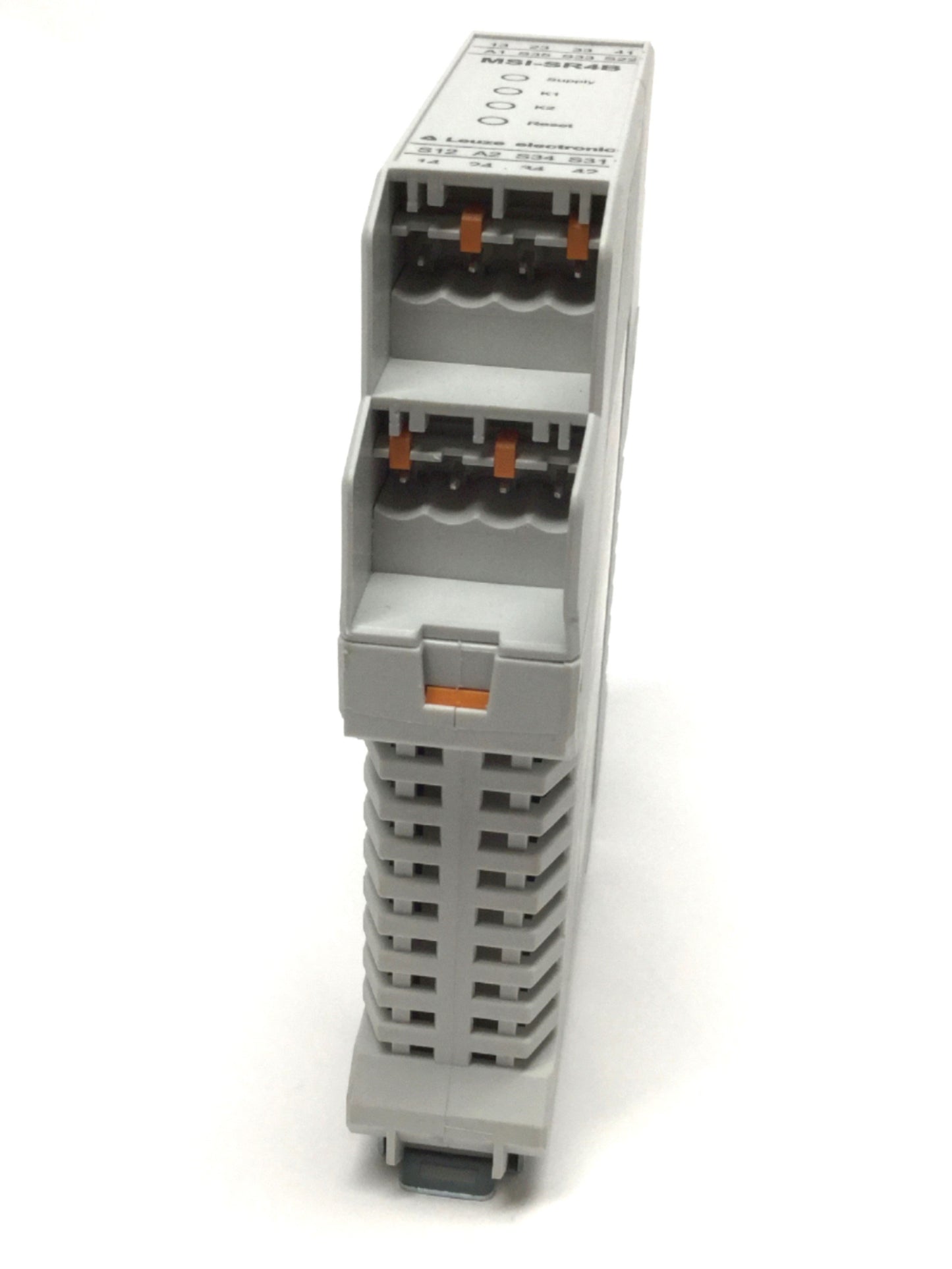 Used Leuze MSI-SR4B-01 Emergency E-Stop Safety Relay 24V AC/DC, 3NO, 230VAC 3A
