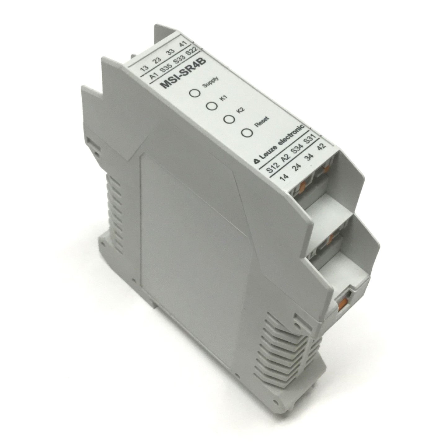 Used Leuze MSI-SR4B-01 Emergency E-Stop Safety Relay 24V AC/DC, 3NO, 230VAC 3A